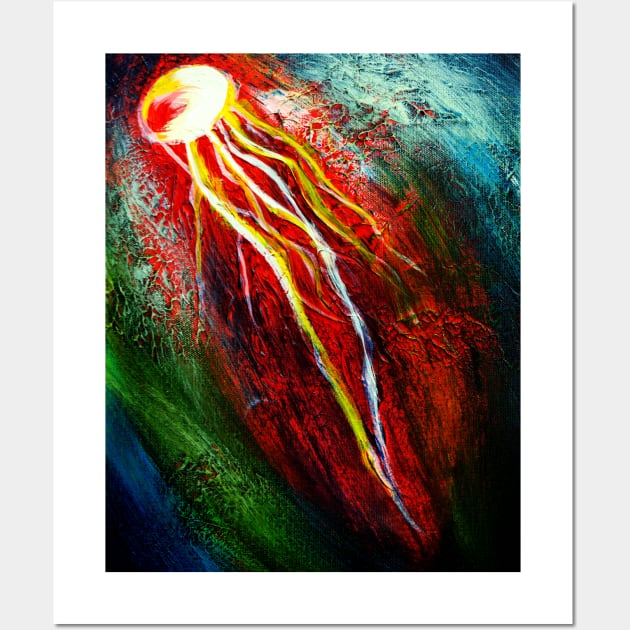 Vibrant Jellyfish Wall Art by kenallouis